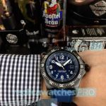 Perfect Gift Knockoff Breitling Superocean Blue Dial Blue Rubber Strap Watch